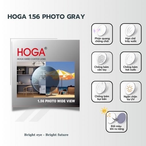 Tròng Kính Đổi Màu Cận Viễn Hoga Hàn Quốc