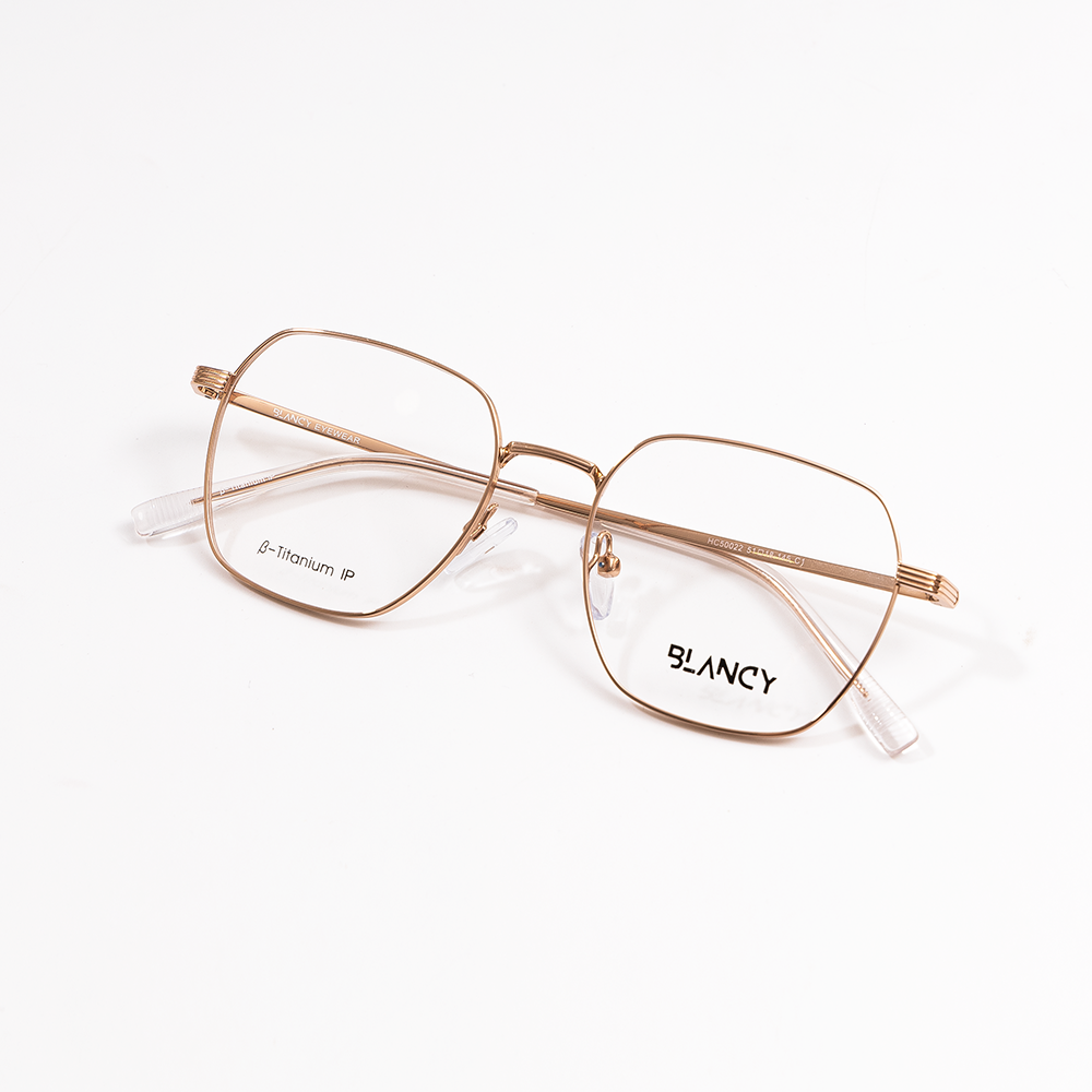 GỌNG KÍNH CẬN KIM LOẠI THỜI TRANG BLANCY 50022 C1 VÀNG HỒNG