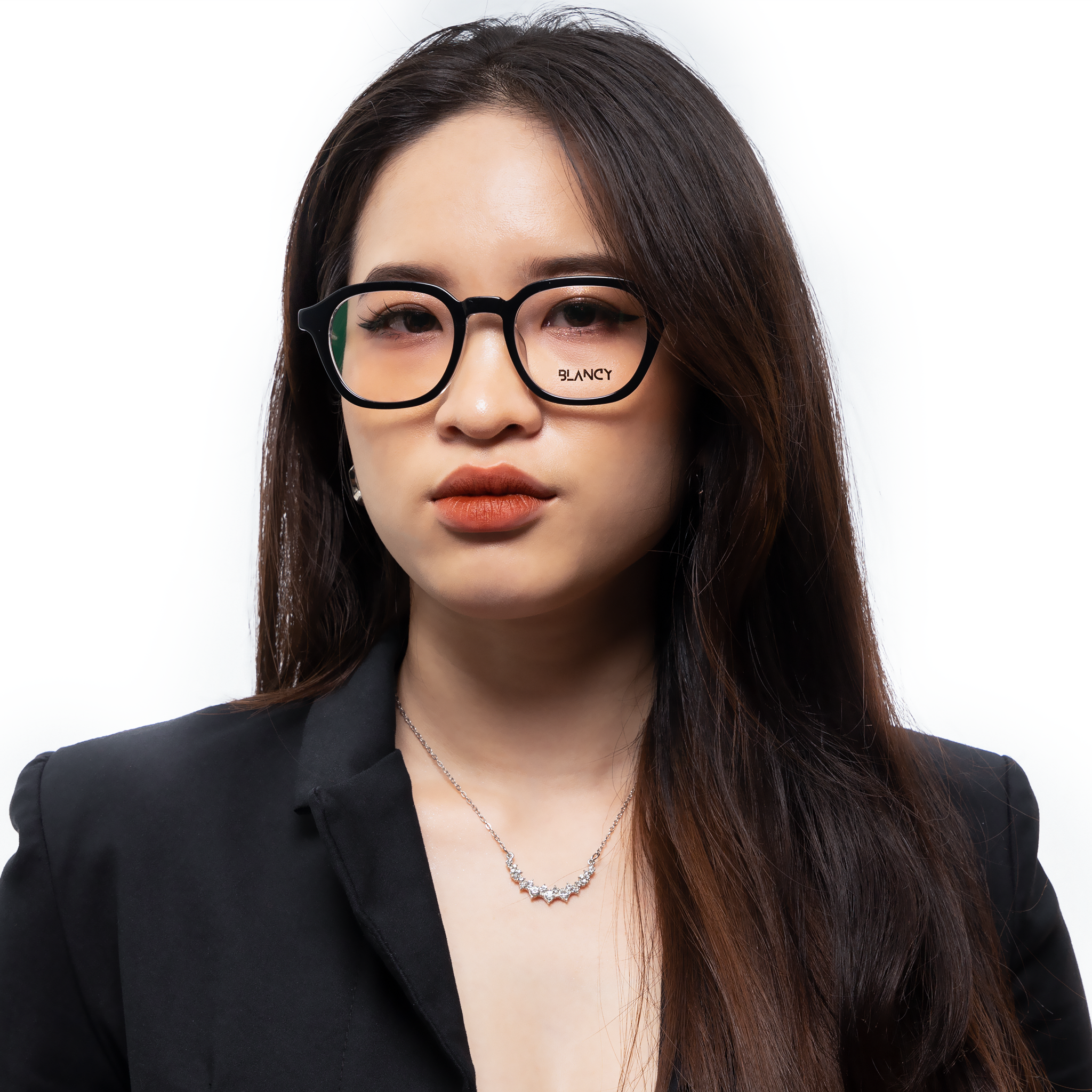 GỌNG KÍNH CẬN NHỰA CAO CẤP CẢ VIỀN BLANCY 15010 C2 ĐEN BÓNG