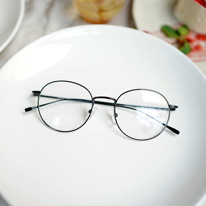 Gọng Kính Cận Kim Loại Nam Nữ CT005 Tròn Đen