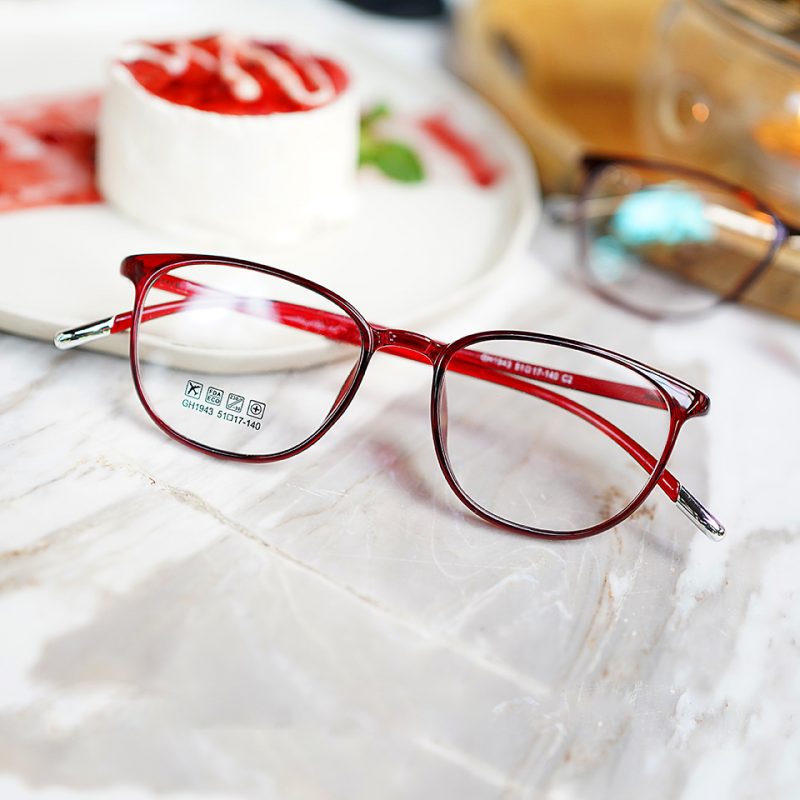 Gọng Kính Cận Nhựa Nữ N200 GH1943 Mắt Mèo Đỏ Đậm