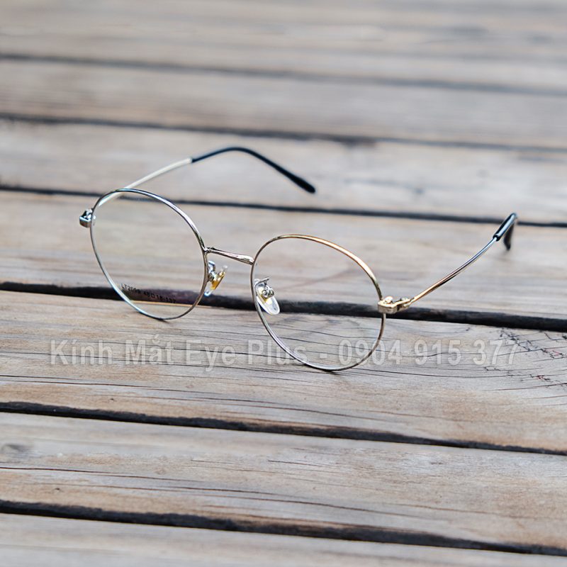 Gọng Kính Cận Kim Loại Nữ KL350 LT2099 Tròn Bạc