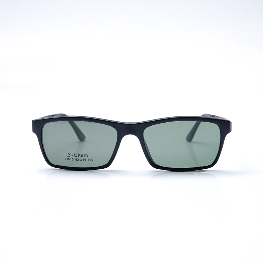 GỌNG KÍNH RÂM CẬN 2IN1 ULTEM TJ013 C1 GỌNG ĐEN MẮT ĐEN