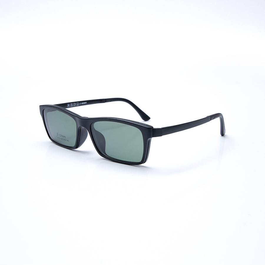 GỌNG KÍNH RÂM CẬN 2IN1 ULTEM TJ013 C1 GỌNG ĐEN MẮT ĐEN