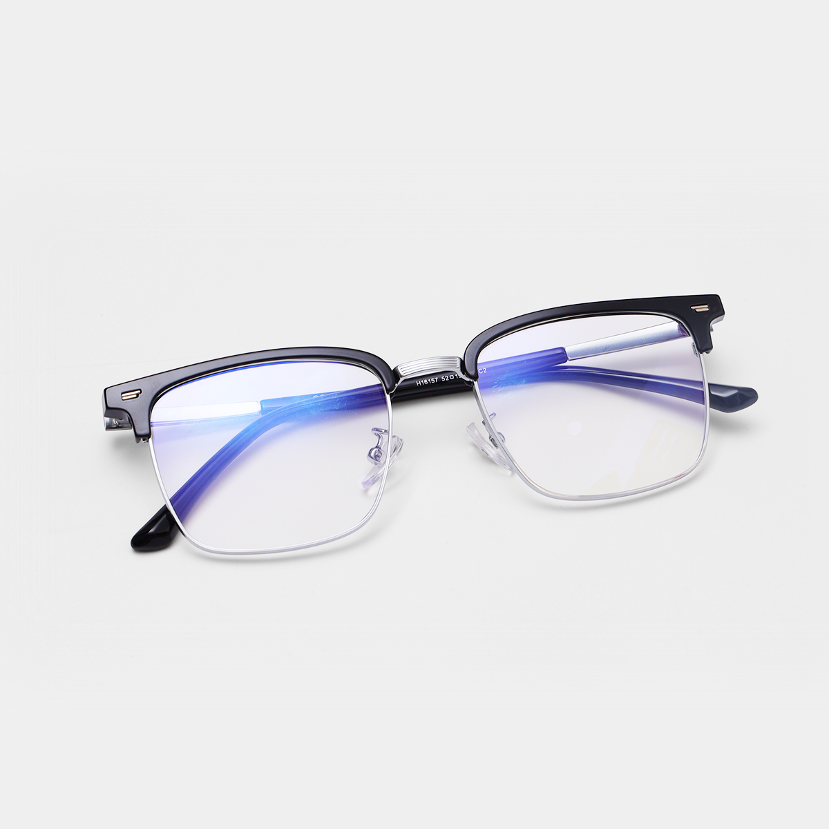 GỌNG KÍNH CẬN EYEPLUS 161557 C2 ĐEN BÓNG VIỀN BẠC