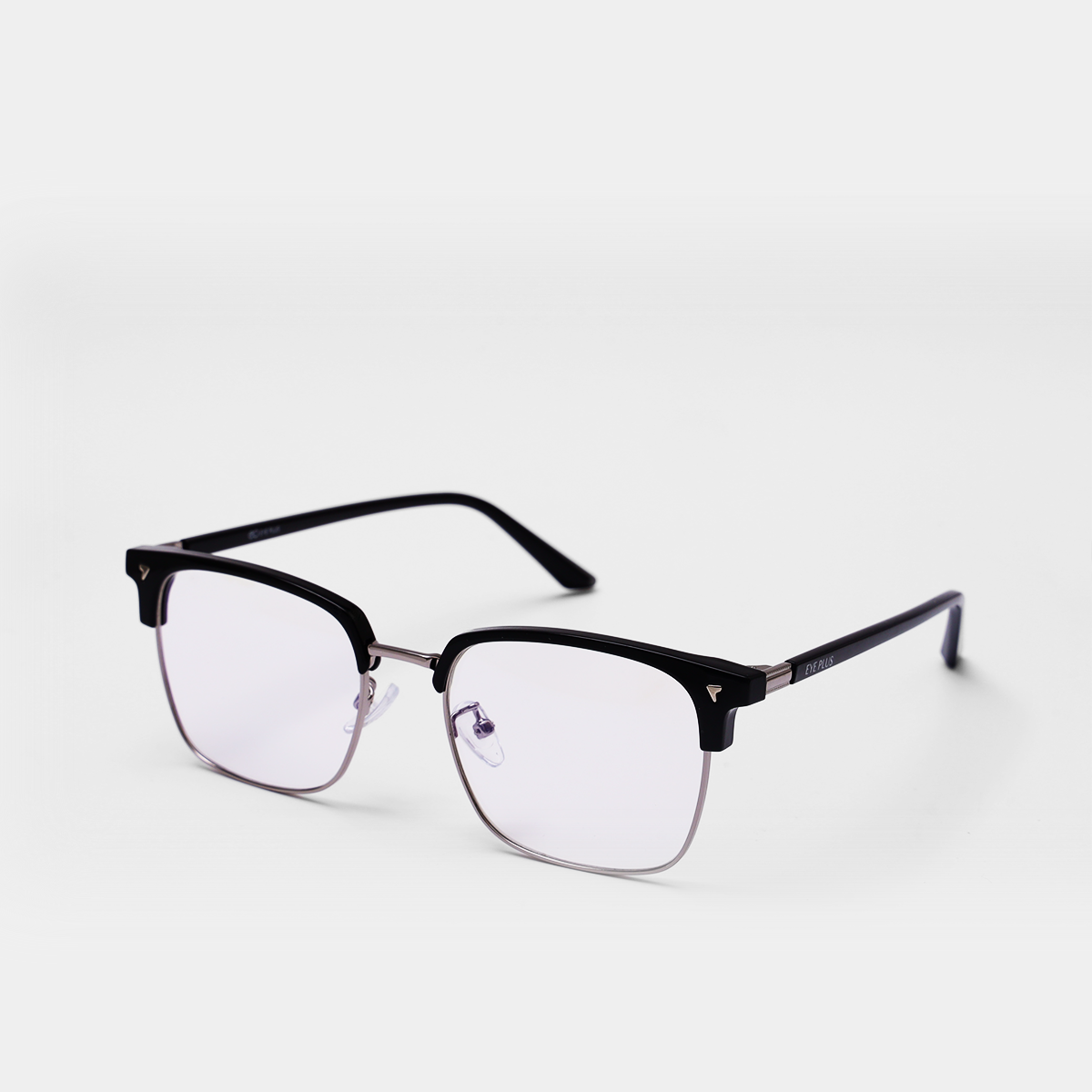 GỌNG KÍNH CẬN EYEPLUS 161778 C3 ĐEN BÓNG VIỀN GHI