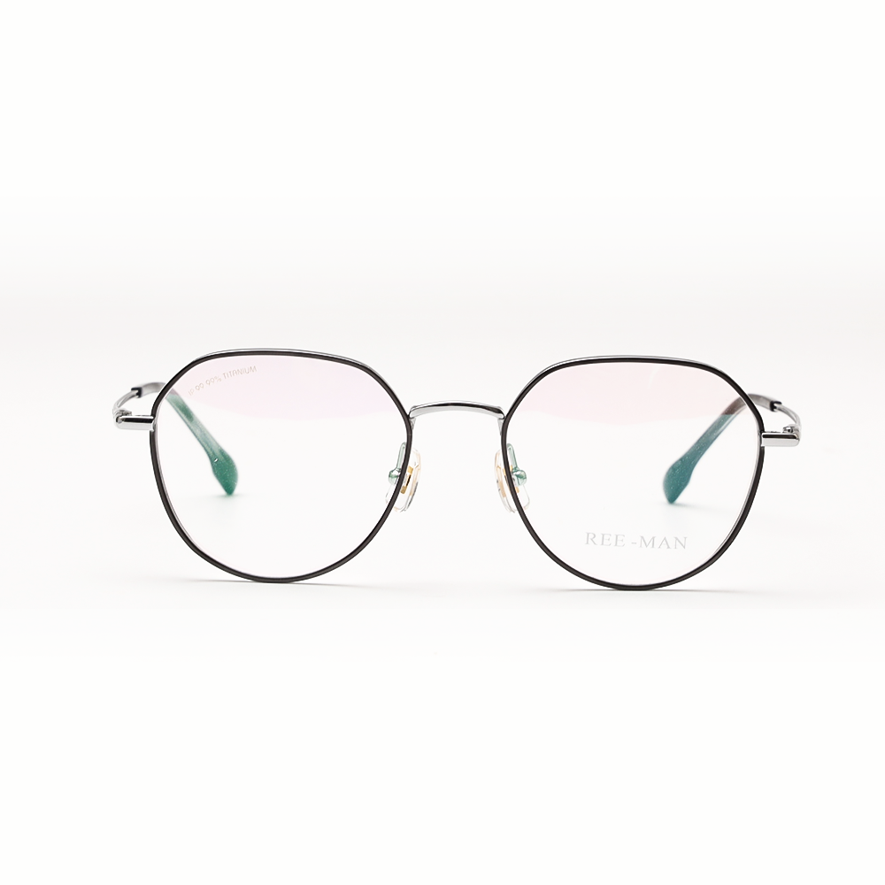 GỌNG KÍNH CẬN TITANIUM CAO CẤP THỜI TRANG 3084 C4 BẠC VIỀN ĐEN