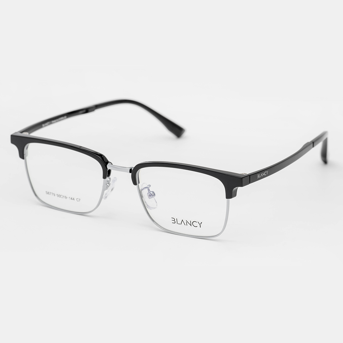 GỌNG KÍNH CẬN BLANCY 6779 C7 ĐEN BÓNG VIỀN BẠC