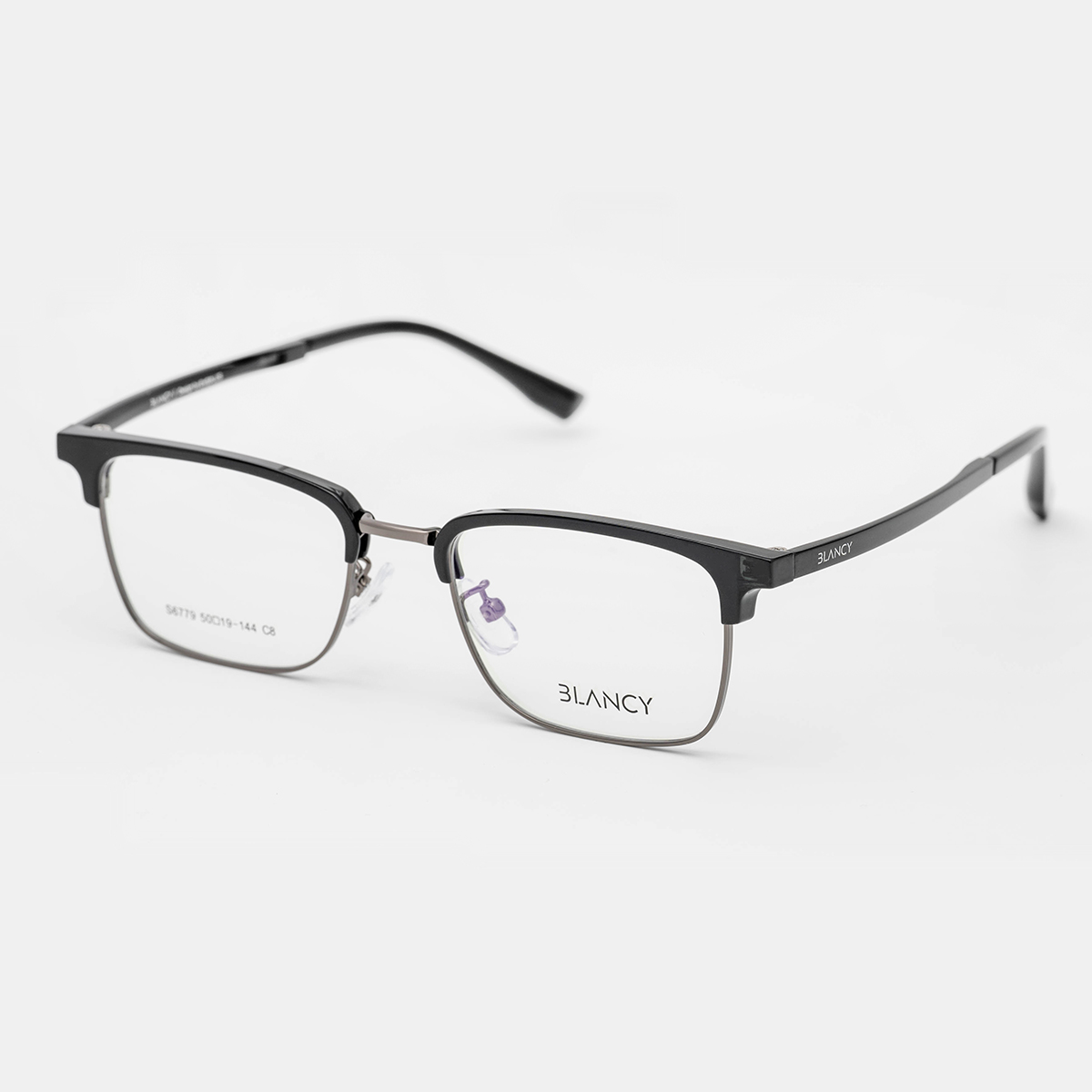 GỌNG KÍNH CẬN BLANCY 6779 C8 ĐEN BÓNG VIỀN GHI