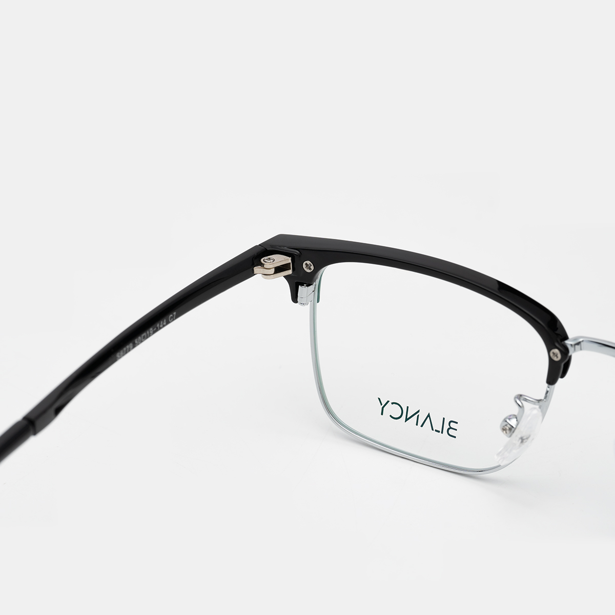 GỌNG KÍNH CẬN BLANCY 6779 C7 ĐEN BÓNG VIỀN BẠC