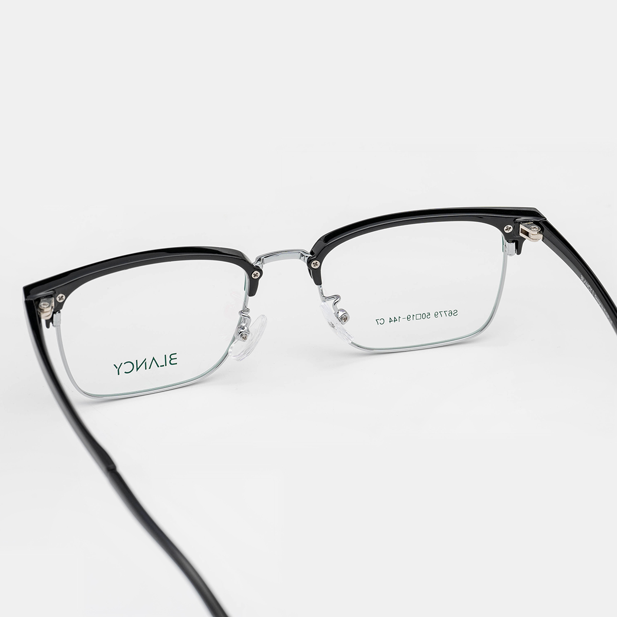 GỌNG KÍNH CẬN BLANCY 6779 C7 ĐEN BÓNG VIỀN BẠC