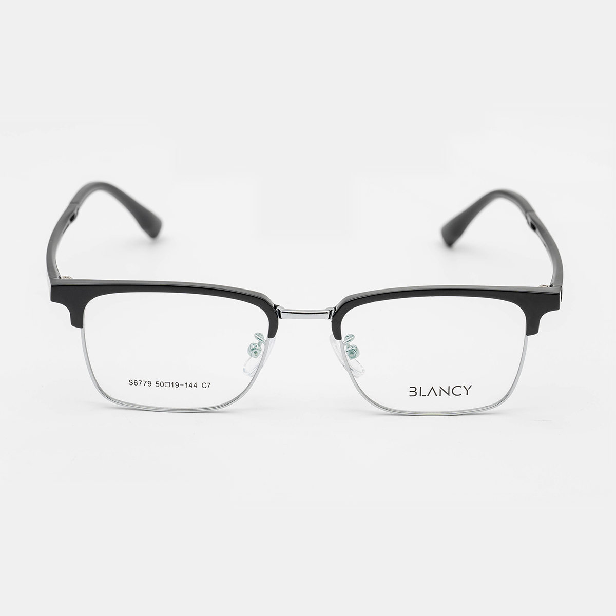 GỌNG KÍNH CẬN BLANCY 6779 C7 ĐEN BÓNG VIỀN BẠC