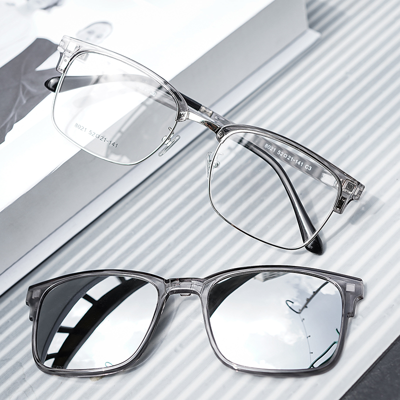 Gọng Kính Rậm Cận Clubmaster 2in1 TJ8021