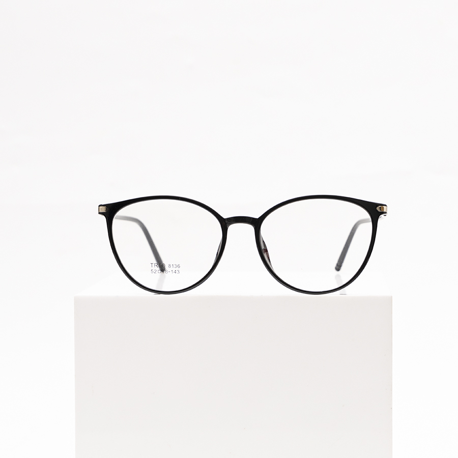Gọng Kính Cận Unisex N240 8136 C1 Đen bóng
