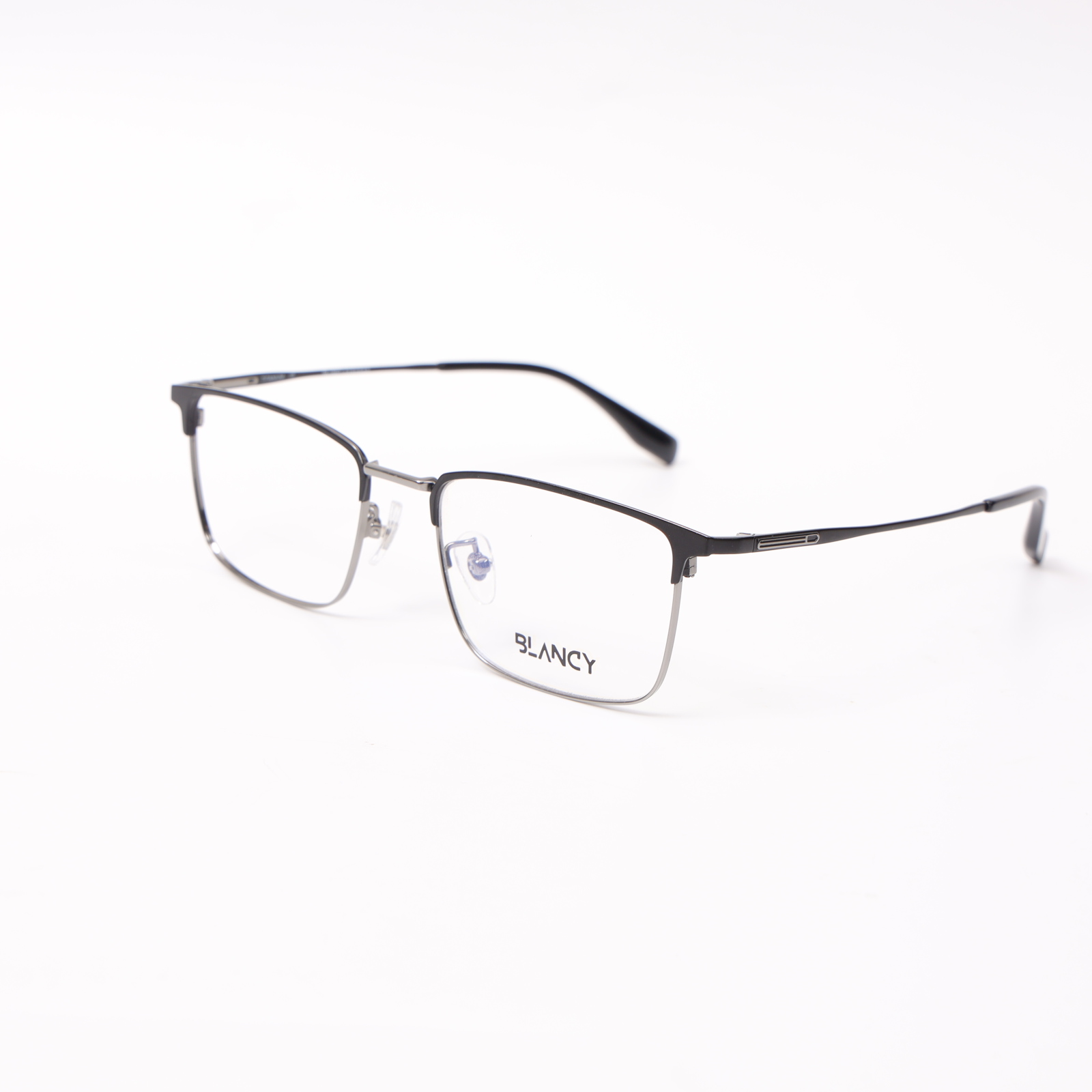 GỌNG KÍNH CẬN BLANCY DÁNG CLUB MASTER TITANIUM 2726 C3 ĐEN VIỀN GHI