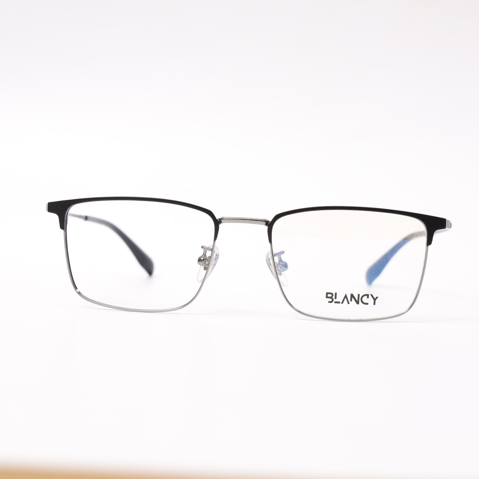 GỌNG KÍNH CẬN BLANCY DÁNG CLUB MASTER TITANIUM 2726 C3 ĐEN VIỀN GHI