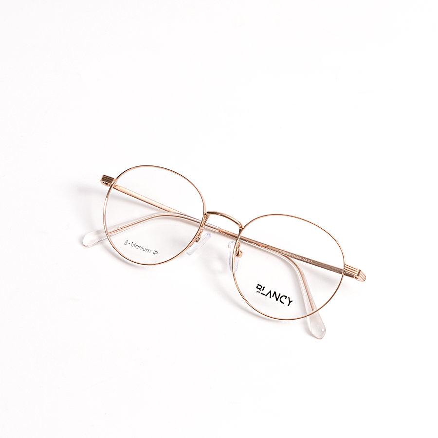 GỌNG KÍNH CẬN KIM LOẠI THỜI TRANG BLANCY 50008 C1 VÀNG HỒNG