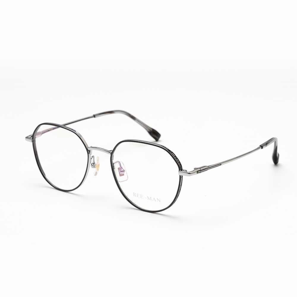 GỌNG KÍNH CẬN TITANIUM CAO CẤP THỜI TRANG 3084 C4 BẠC VIỀN ĐEN