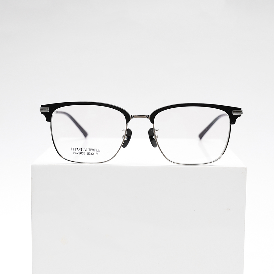 GỌNG KÍNH TITAN CLUB MASTER 72034 C3 ĐEN VIỀN BẠC