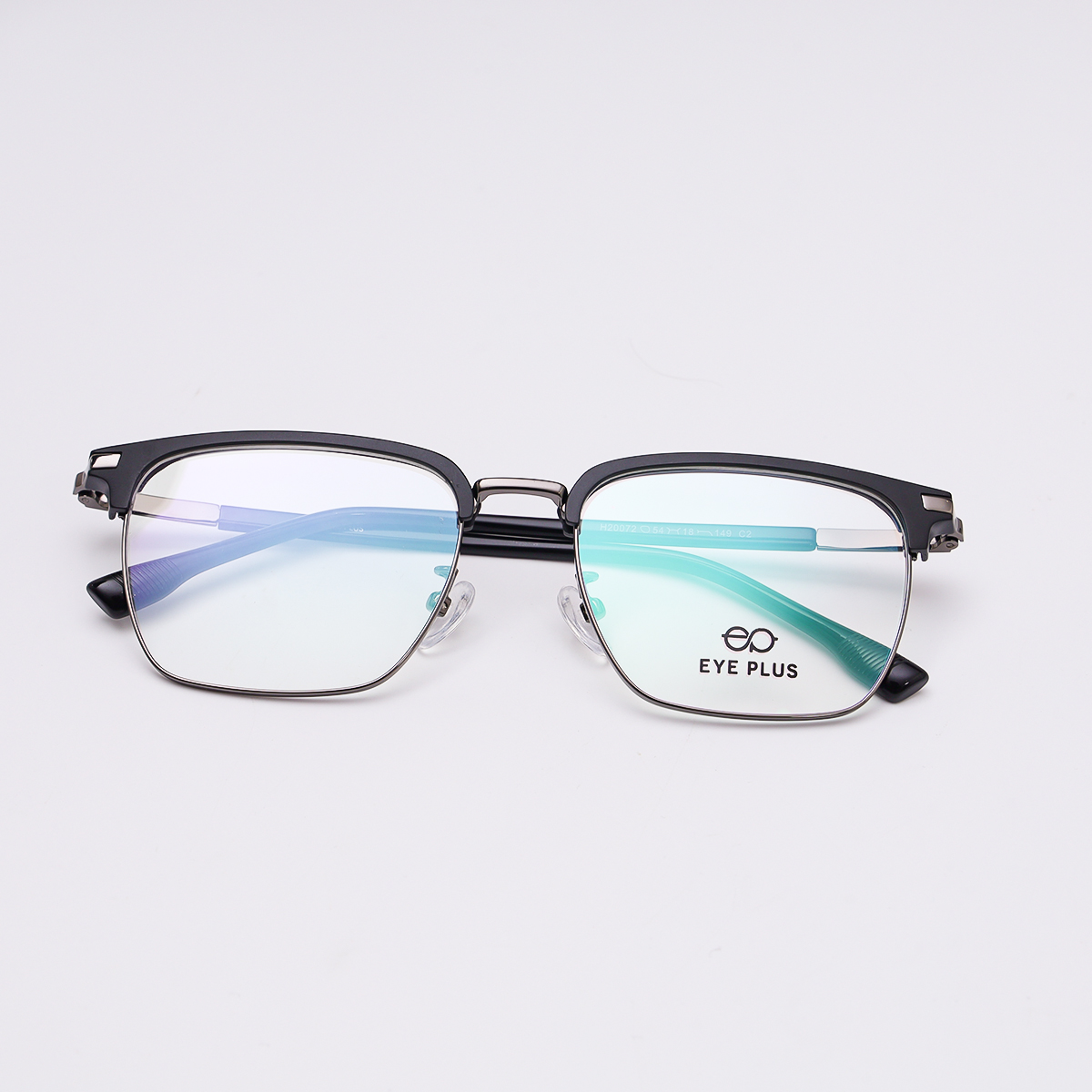 GỌNG KÍNH CẬN EYEPLUS CLUB MASTER 20072 C2 ĐEN VIỀN GHI