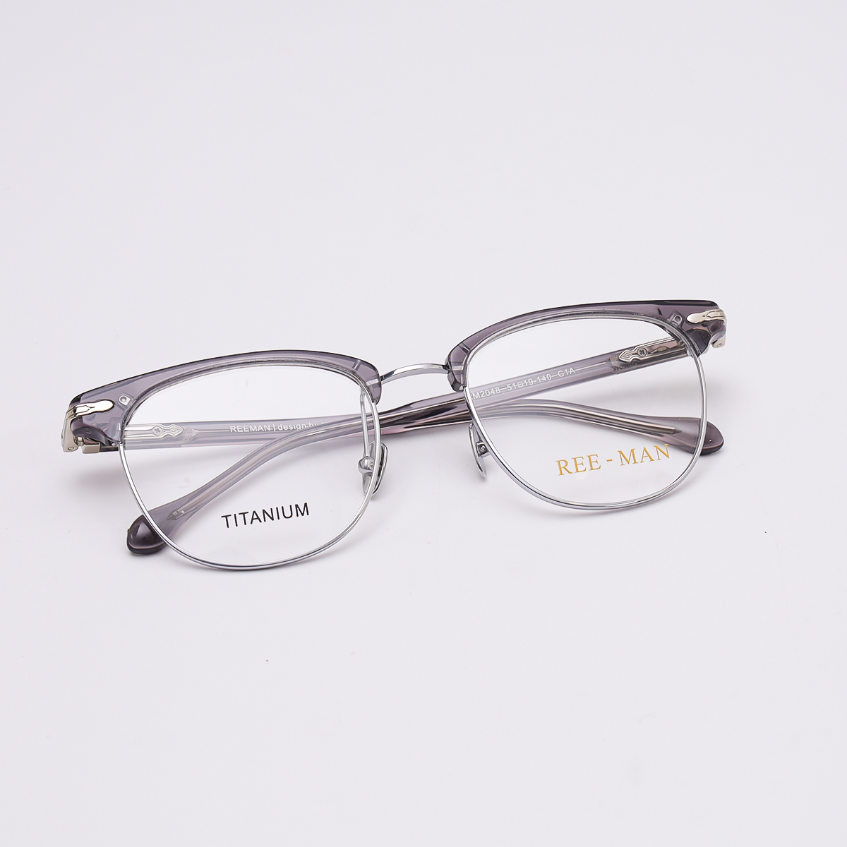 GỌNG KÍNH REEMAN 32048 C1A XÁM VIỀN BẠC