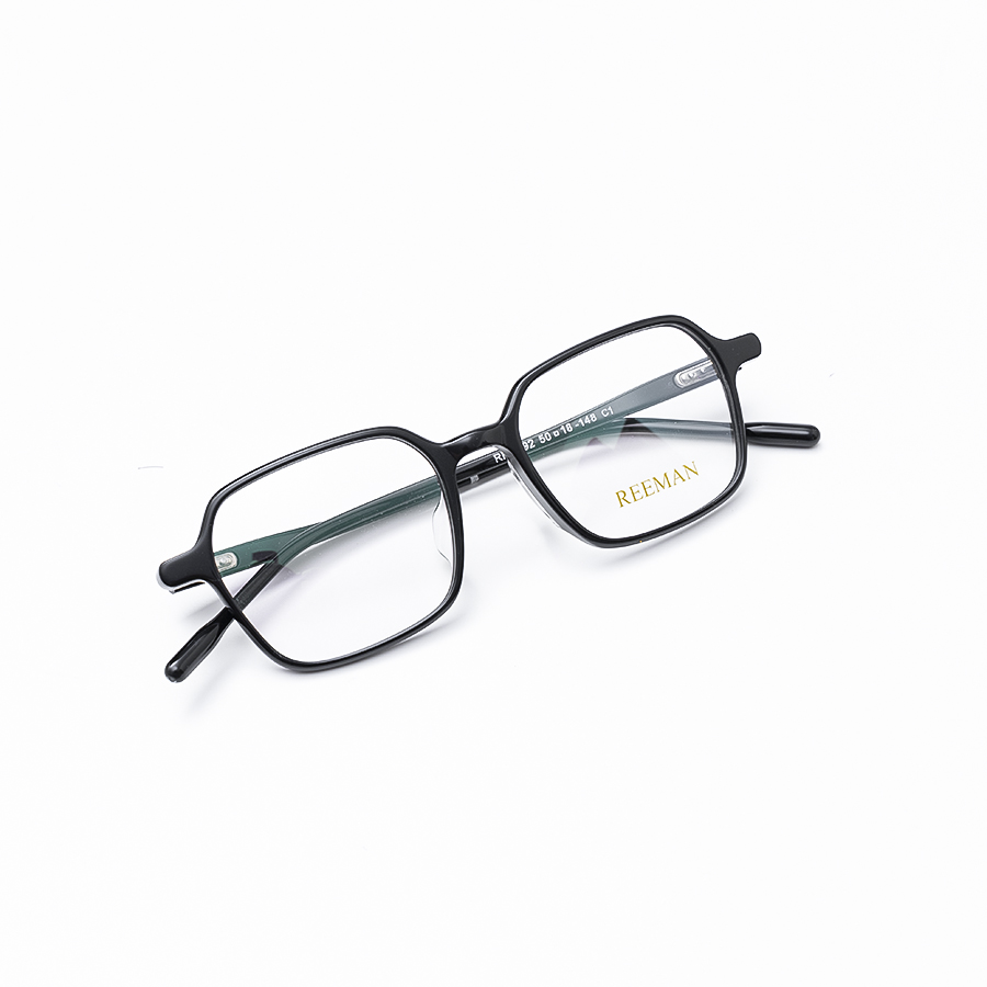 GỌNG KÍNH CẬN REEMAN ACETATE CAO CẤP CẢ VIỀN RM8092 C1 ĐEN BÓNG