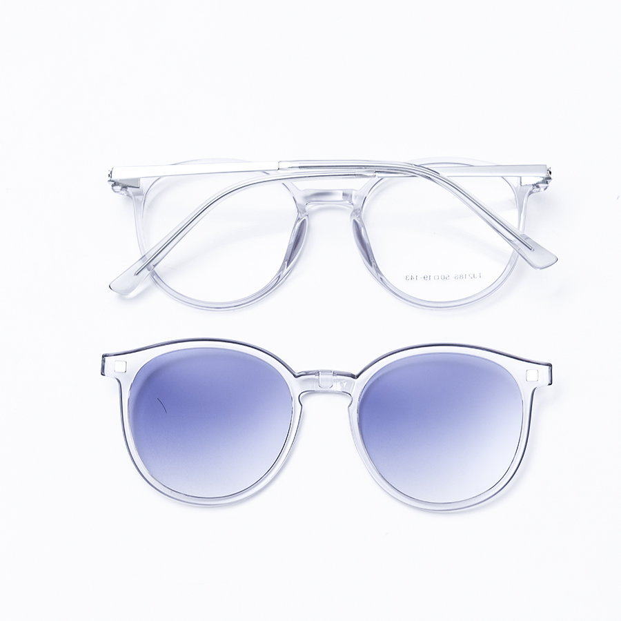 GỌNG KÍNH RÂM CẬN 2IN1 ULTEM 2186 C2 GỌNG XÁM MẮT XANH 2LINE