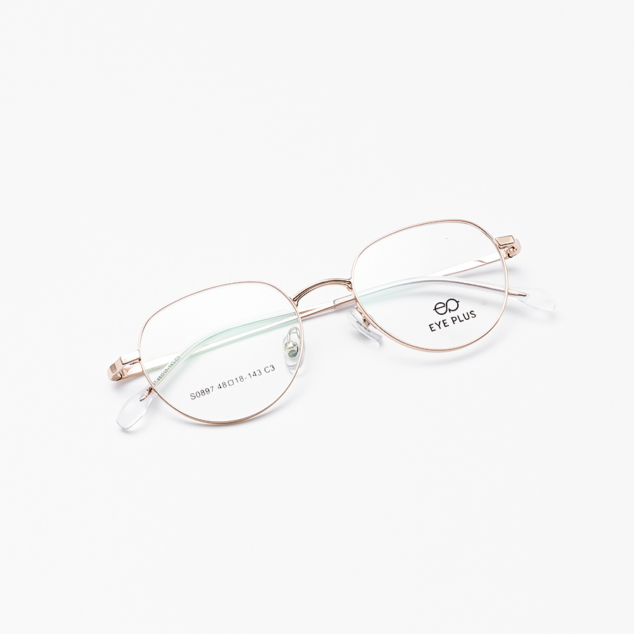 GỌNG KÍNH KIM LOẠI NỮ EYE PLUS 0897 C3 VÀNG HỒNG