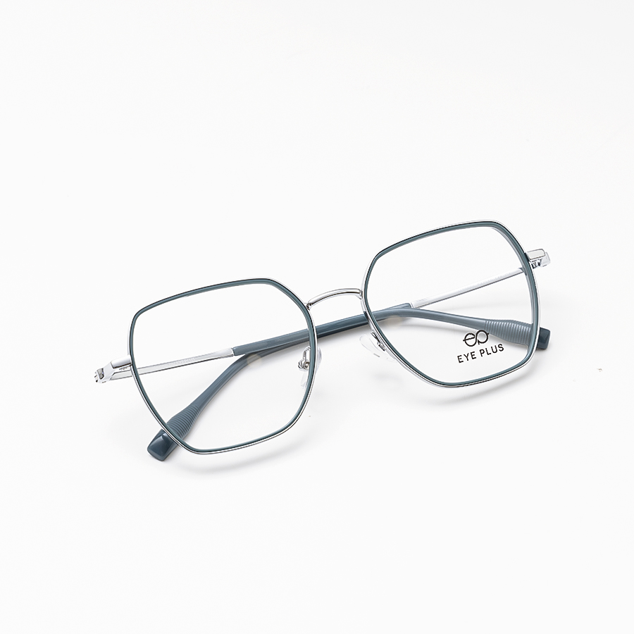 GỌNG KÍNH KIM LOẠI NỮ EYEPLUS 70666 C4 BẠC XANH
