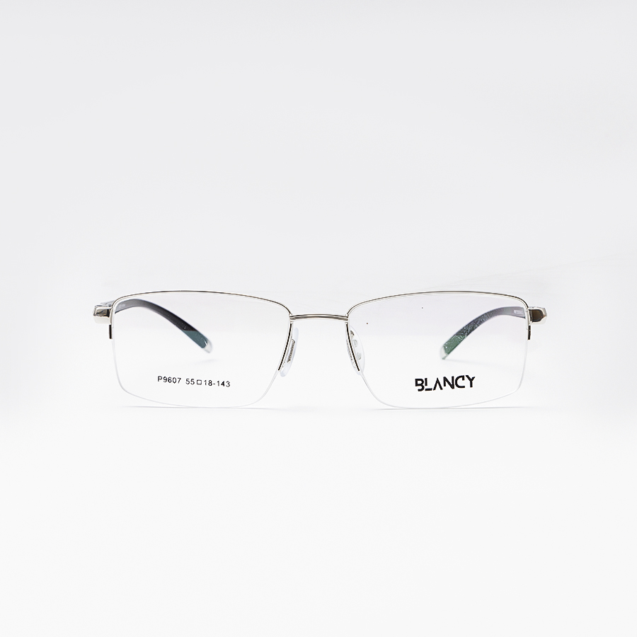 GỌNG KÍNH CẬN BLANCY DÁNG CLUB MASTER TITANIUM 9607 C3 BẠC G ĐEN