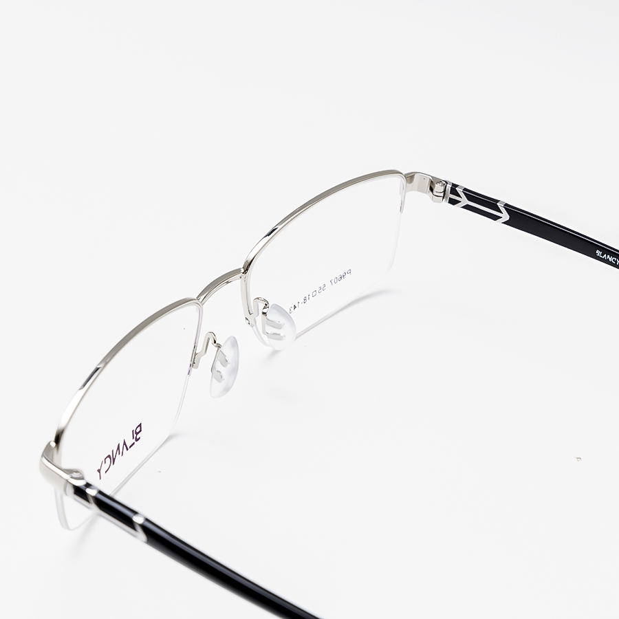 GỌNG KÍNH CẬN BLANCY DÁNG CLUB MASTER TITANIUM 9607 C3 BẠC G ĐEN
