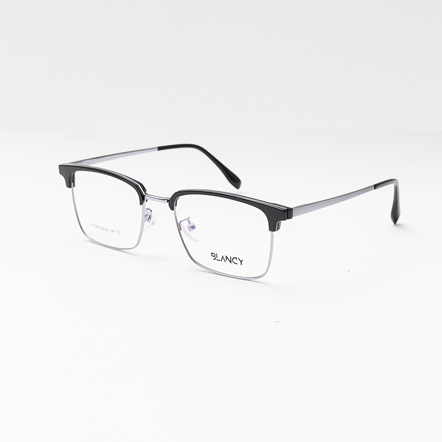 GỌNG KÍNH CẬN BLANCY DÁNG CLUB MASTER 7098 C1 ĐEN BÓNG V BẠC