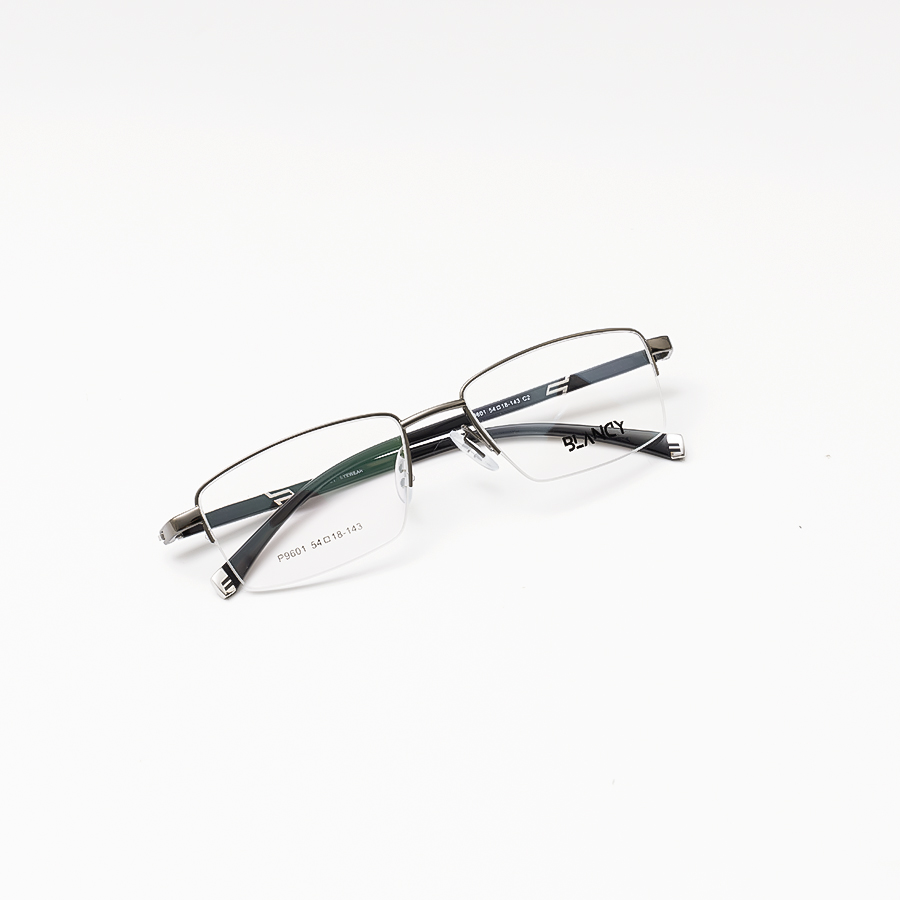 GỌNG KÍNH CẬN BLANCY DÁNG CLUB MASTER TITANIUM 9601 C2 GHI G ĐEN