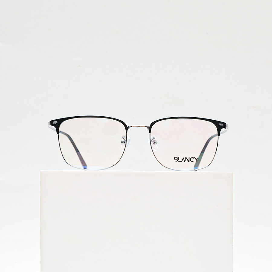 GỌNG KÍNH CẬN BLANCY DÁNG CLUB MASTER 6888 C16 ĐEN VIỀN BẠC