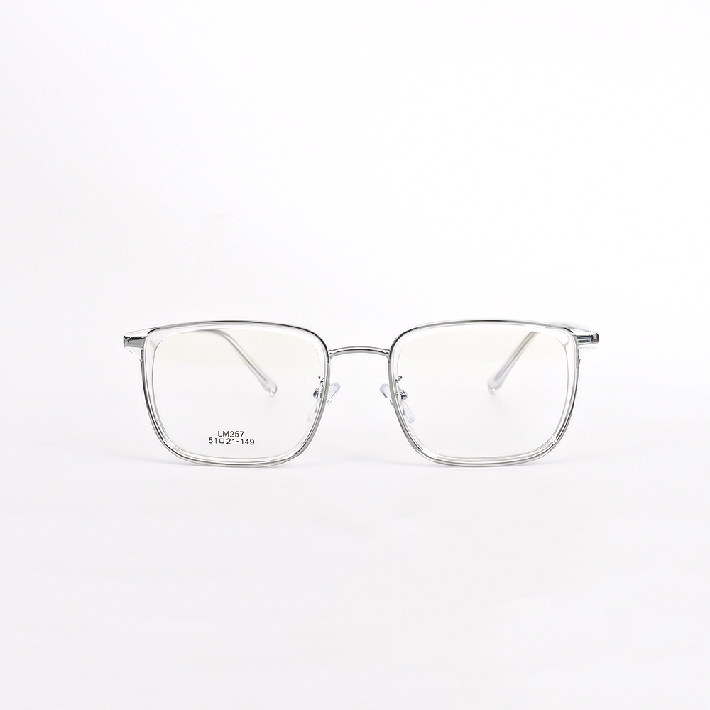 GỌNG KÍNH CẬN NHỰA CAO CẤP LÕI KIM LOẠI LM257 C19 BẠC TRONG