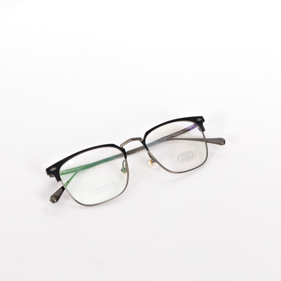 GỌNG KÍNH TITAN CAO CẤP DÁNG CLUB MASTER 88215 C17 GHI ĐEN