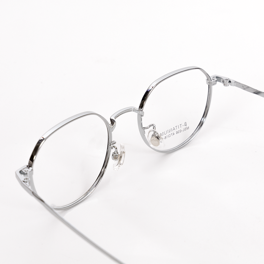 GỌNG KÍNH CẬN KIM LOẠI CAO CẤP MSL 036 C6 BẠC VIỀN ĐEN