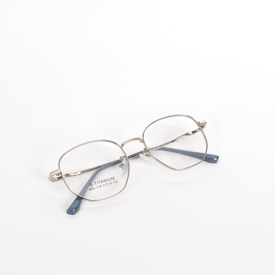 GỌNG KÍNH CẬN KIM LOẠI CAO CẤP MSL 018 C2 BẠC XANH