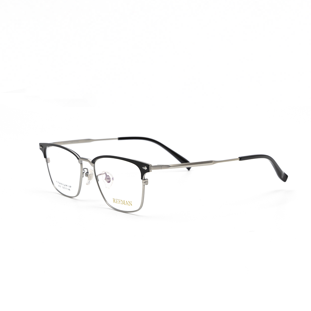 GỌNG KÍNH TITAN REEMAM DÁNG CLUB MASTER 8151 C12 ĐEN VIỀN BẠC
