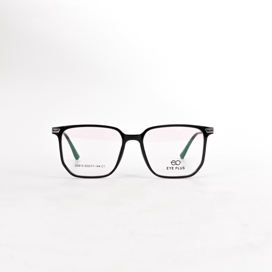GỌNG KÍNH CẬN NHỰA PHỐI KIM LOẠI CAO CẤP EYEPLUS 0915 C1 ĐEN BÓNG