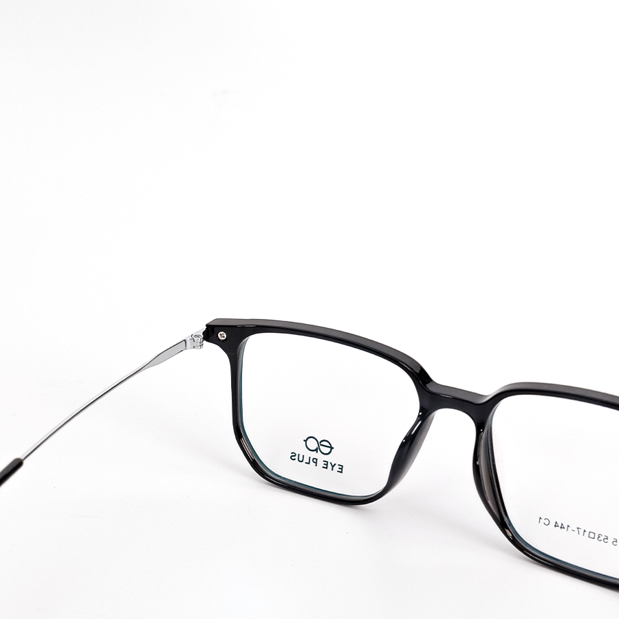GỌNG KÍNH CẬN NHỰA PHỐI KIM LOẠI CAO CẤP EYEPLUS 0915 C1 ĐEN BÓNG