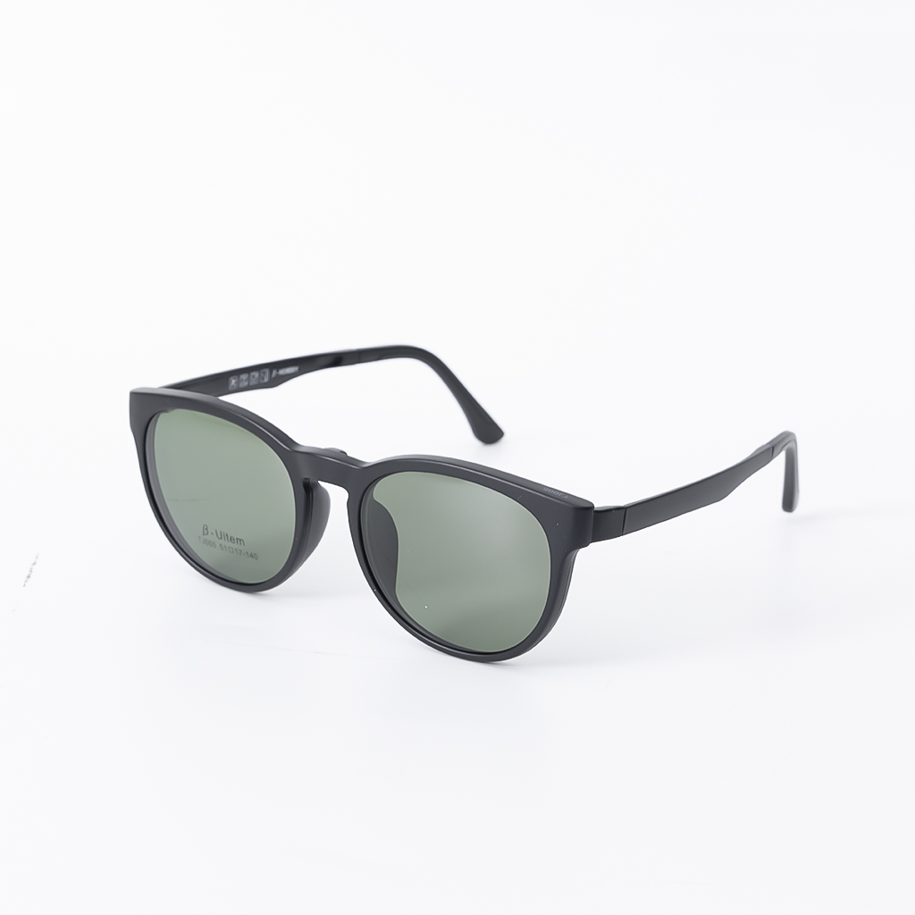 GỌNG KÍNH RÂM CẬN 2IN1 ULTEM 005 C1 GỌNG ĐEN MẮT ĐEN