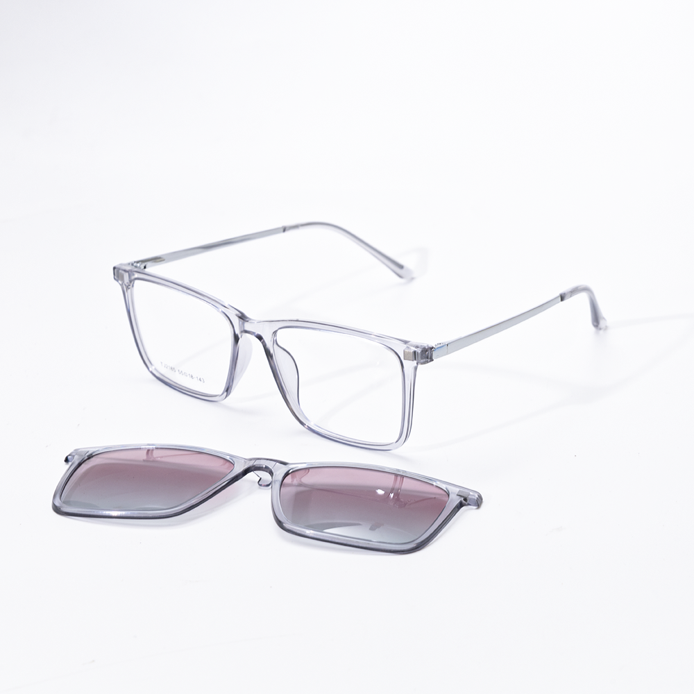 GỌNG KÍNH RÂM CẬN 2IN1 ULTEM 2185 C2 GỌNG XÁM MẮT HỒNG