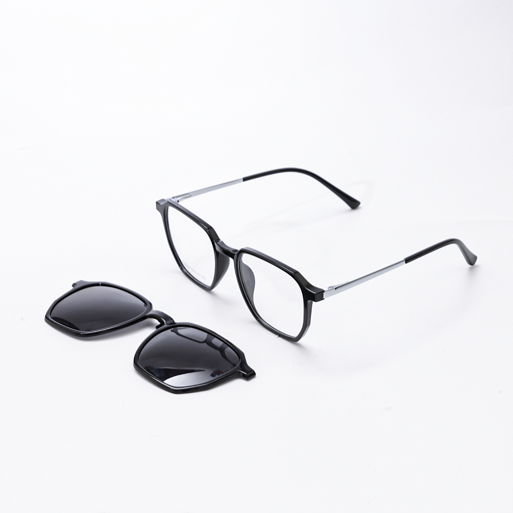 GỌNG KÍNH RÂM CẬN 2IN1 ULTEM 2184 C1 GỌNG ĐEN MẮT ĐEN