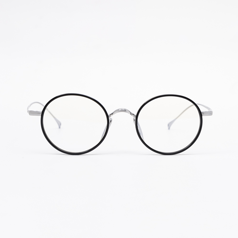 GỌNG KÍNH CẬN TITANIUM CAO CẤP 7307 BẠC VIỀN ĐEN