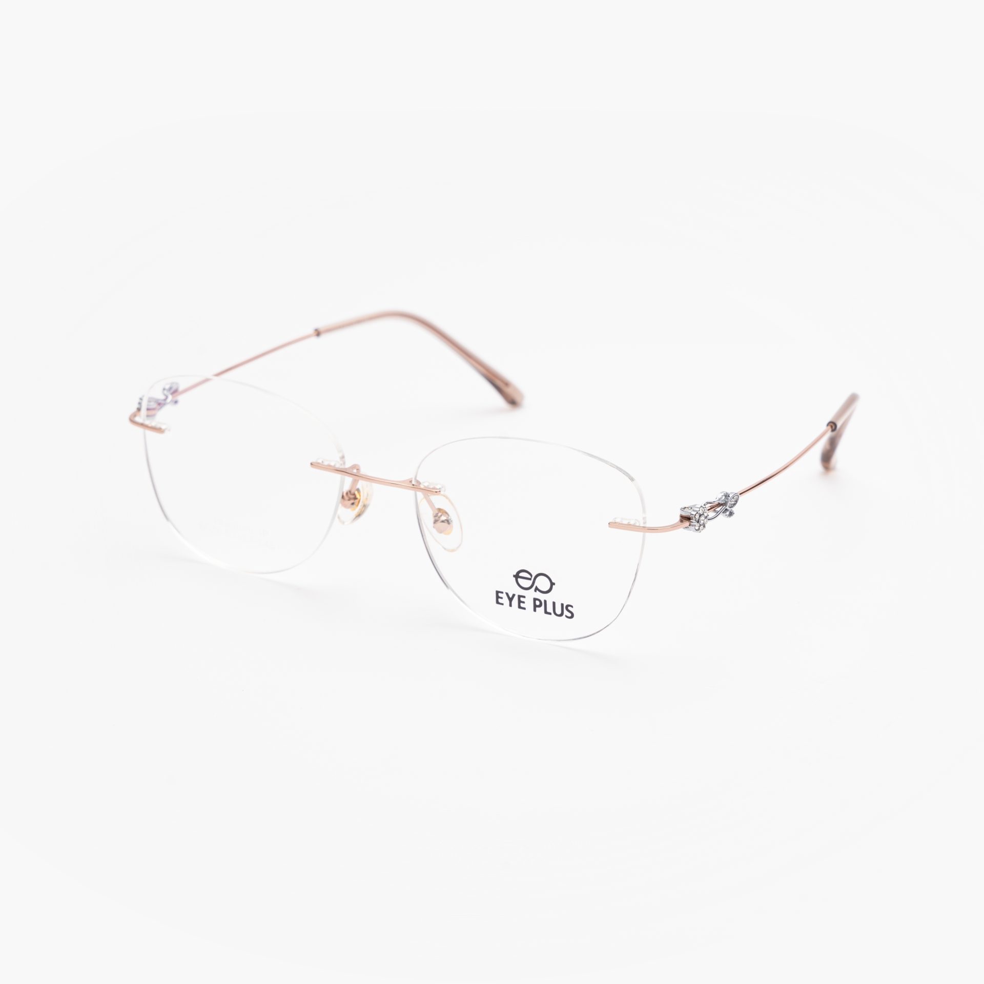 KÍNH CẬN EYE PLUS 6086 – GỌNG KHOAN DÁNG MẮT MÈO ĐÍNH CHARM